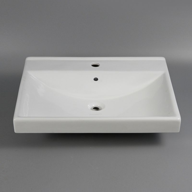 Keramisk Håndvask 61 x 46 cm Hvid til Møbelmontering