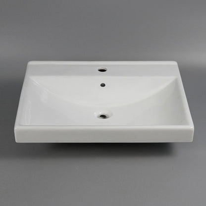 Keramisk Håndvask 61 x 46 cm Hvid til Møbelmontering