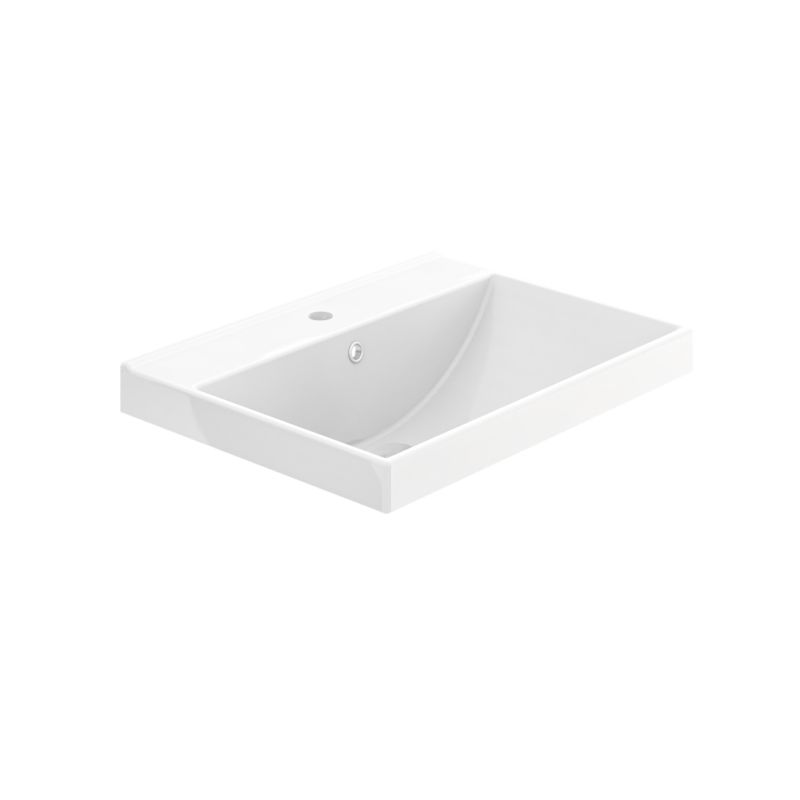 Keramisk Håndvask 61 x 46 cm Hvid til Møbelmontering