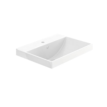 Keramisk Håndvask 61 x 46 cm Hvid til Møbelmontering