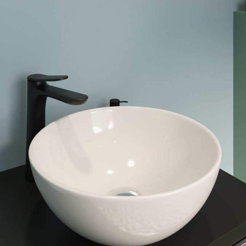 Keramisk Håndvask Tasi Ø 37,5 cm Hvid Blank
