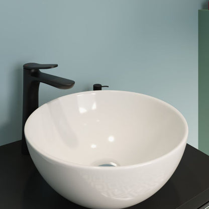 Keramisk Håndvask Tasi Ø 37,5 cm Hvid Blank