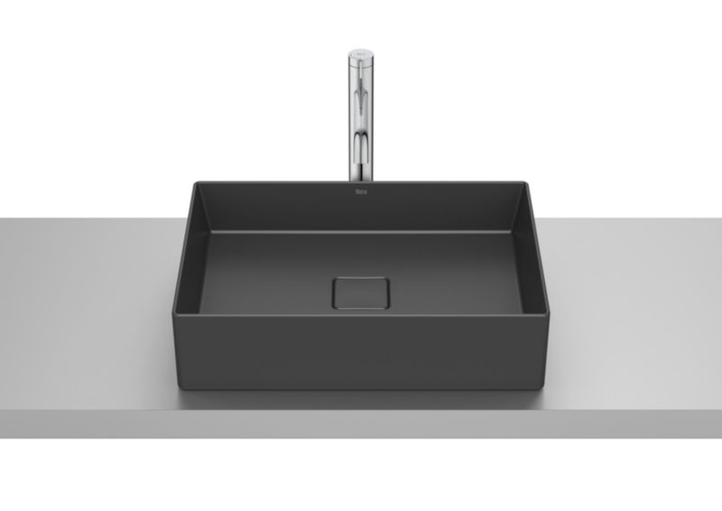 Keramisk Bordhåndvask Rektangulær 51 x 36 cm Mat Sort