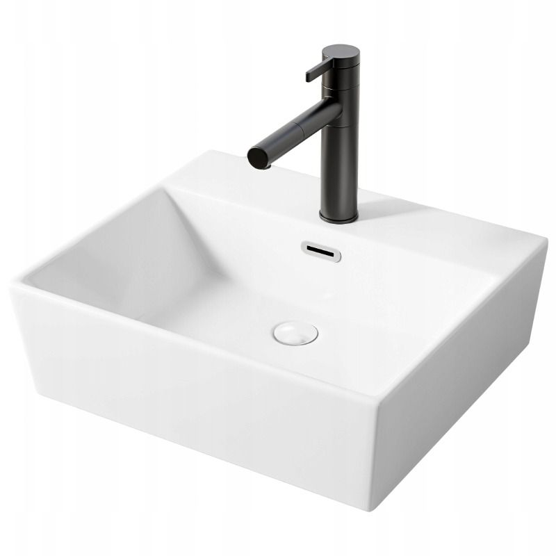 Keramisk Håndvask Rektangulær Hvid Bordplade 41x36 cm