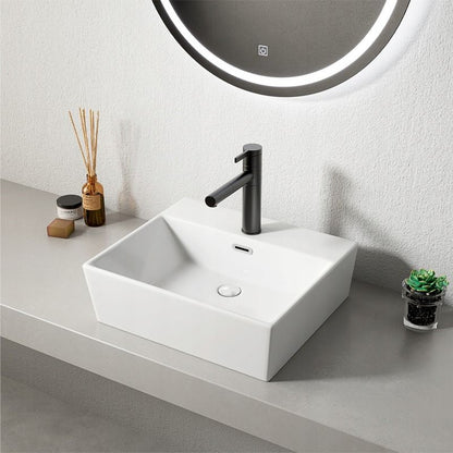 Keramisk Håndvask Rektangulær Hvid Bordplade 41x36 cm
