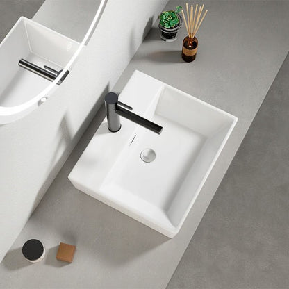 Keramisk Håndvask Rektangulær Hvid Bordplade 41x36 cm