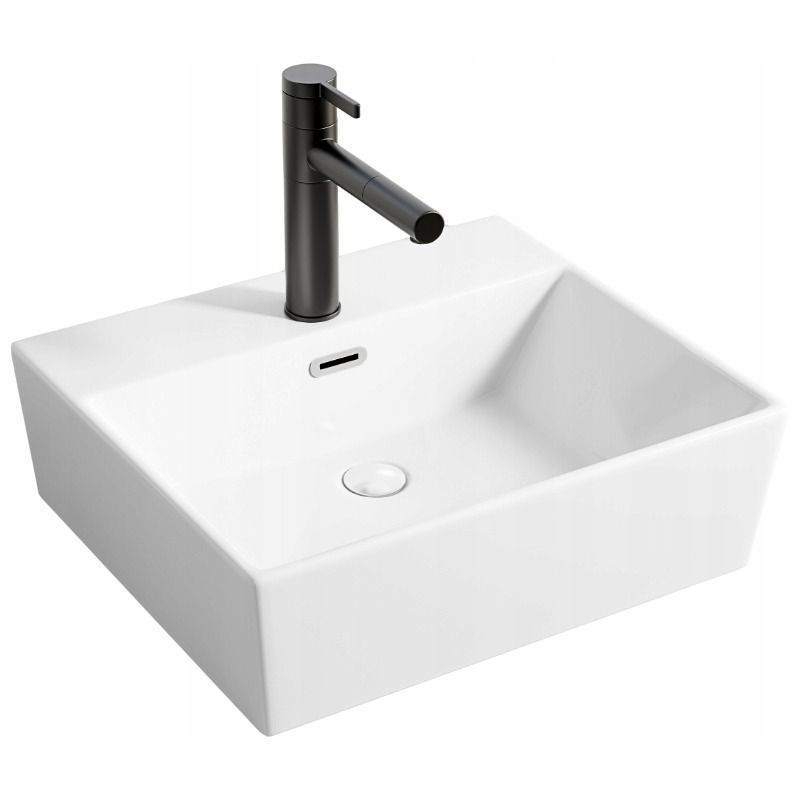 Keramisk Håndvask Rektangulær Hvid Bordplade 41x36 cm