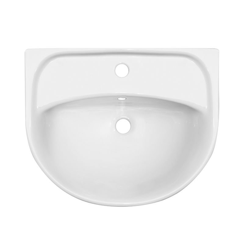 Keramisk Håndvask D-Form 56,5 x 45,5 cm Hvid med Overløb