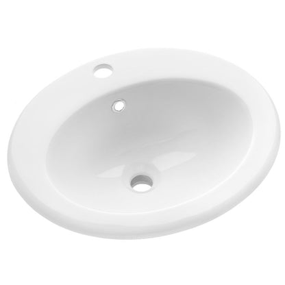 Keramisk Håndvask Oval Mat Hvid 49,5x18,5 cm 1 stk.