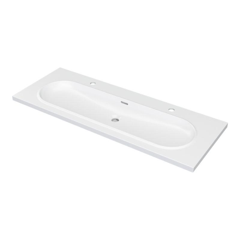 Konglomeratvask Cavally 120 cm Hvid 1-Kammer med Afløb