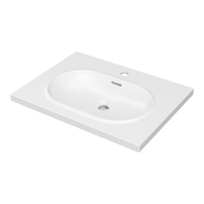 Konglomeratvask Cavally 60 cm Hvid med Afløb