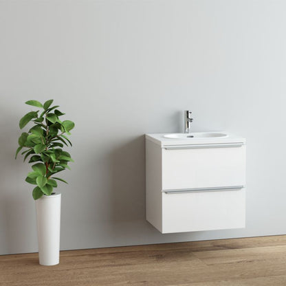 Konglomeratvask Cavally 60 cm Hvid med Afløb