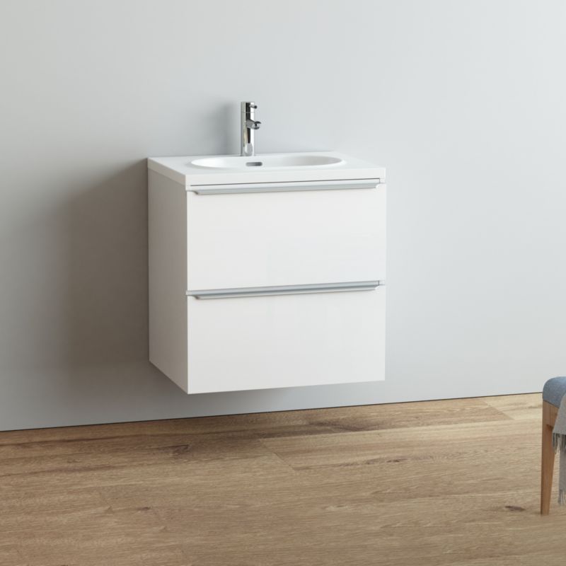 Konglomeratvask Cavally 60 cm Hvid med Afløb