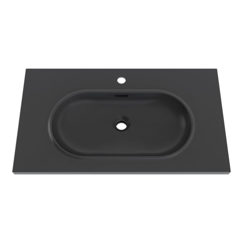 Konglomeratvask Cavally 80 cm Sort med Afløb