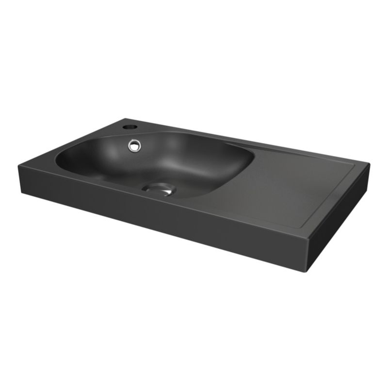 GoodHome Maza 60 cm konglomeratvask i mat-sort