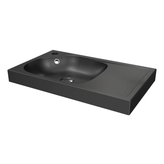 GoodHome Maza 60 cm konglomeratvask i mat-sort