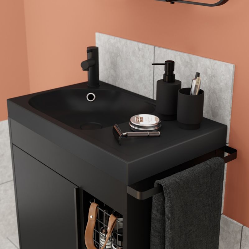 GoodHome Maza 60 cm konglomeratvask i mat-sort