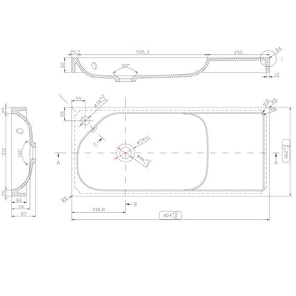 Konglomeratvask Maza 80 cm Sort Mat
