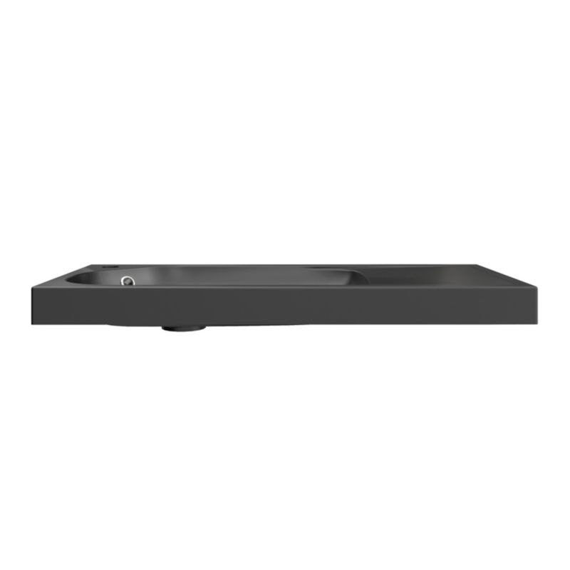 GoodHome Maza 80 cm bordmonteret vask i sort mat konglomerat