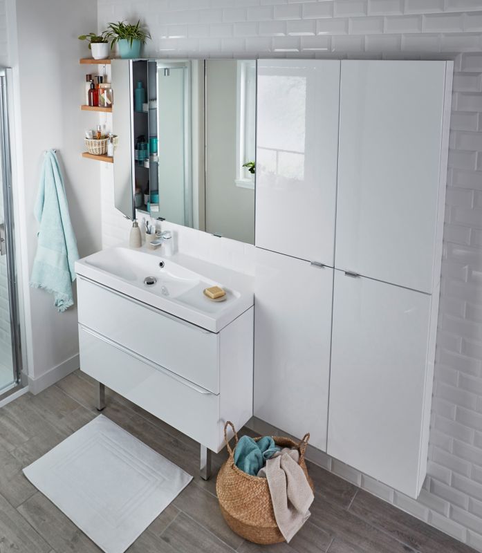 GoodHome Mila 100 cm konglomeratvask med sifon