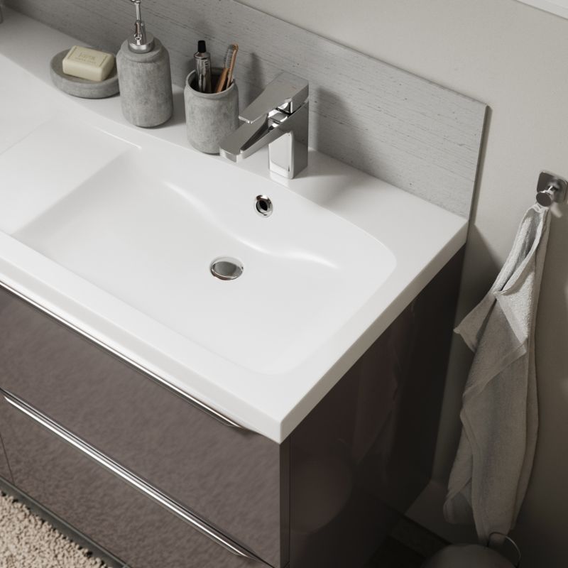 GoodHome Mila 120 cm konglomeratvask med sifon