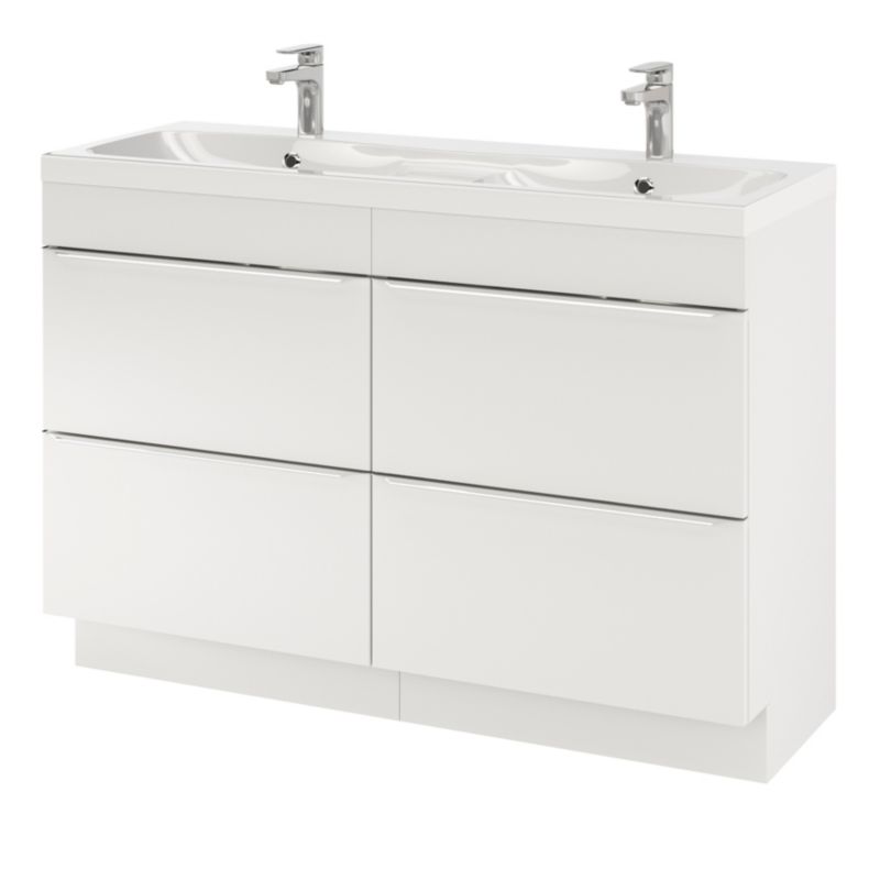 GoodHome Mila 120 cm konglomeratvask med sifon