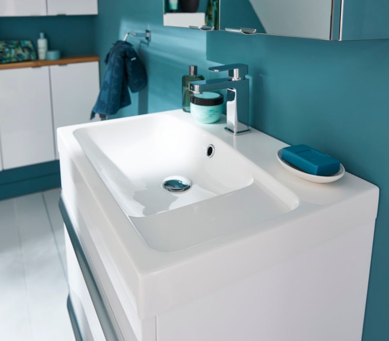 GoodHome Mila 60 cm konglomerat-vask med afløbsventil