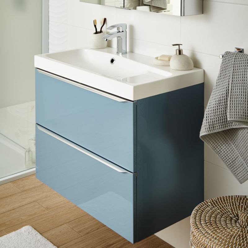 GoodHome Mila 80 cm konglomeratvask med bundventil