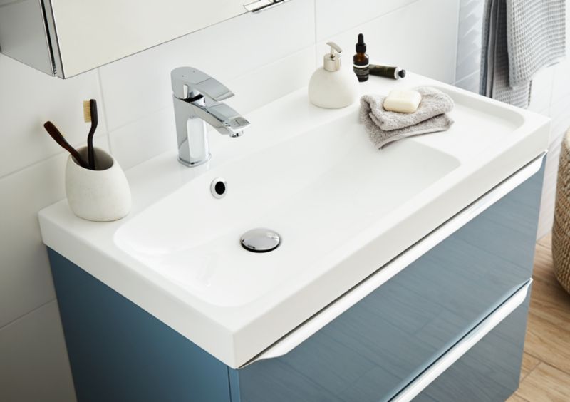 GoodHome Mila 80 cm konglomeratvask med bundventil