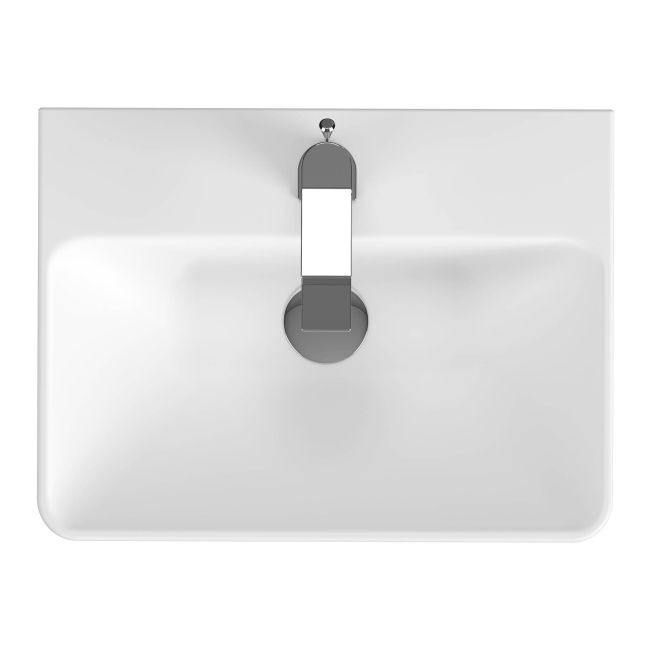 Keramisk Møbelvask Slim 50 cm Hvid Rektangulær