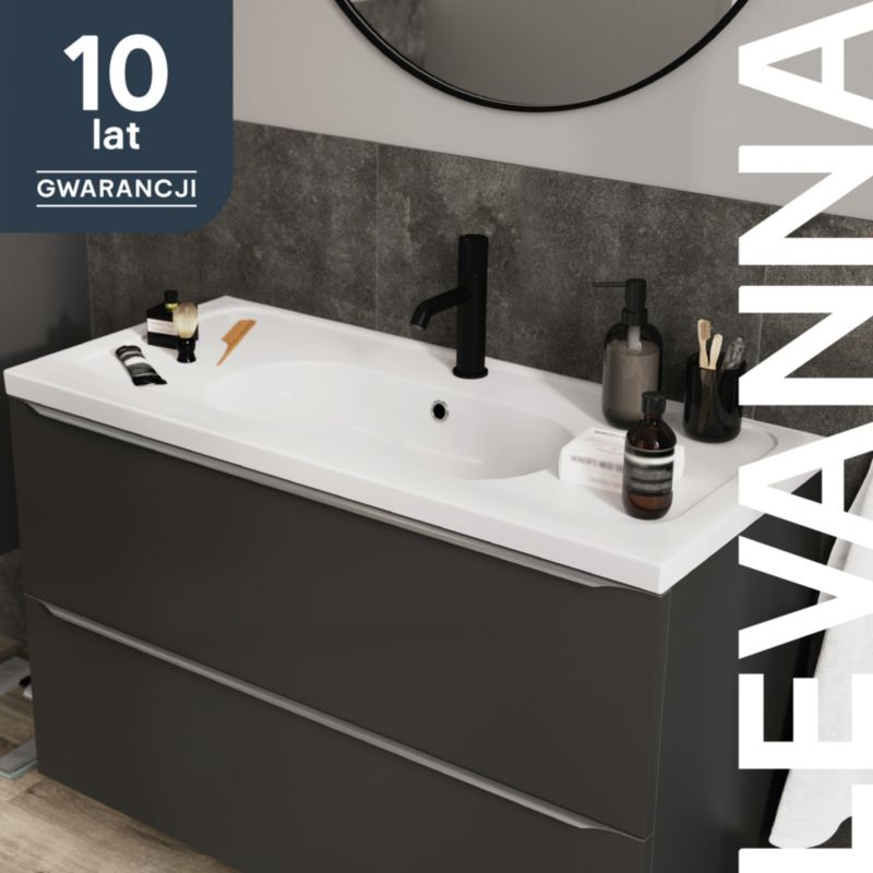 GoodHome Levanna 100 cm keramisk møbelvask i hvid