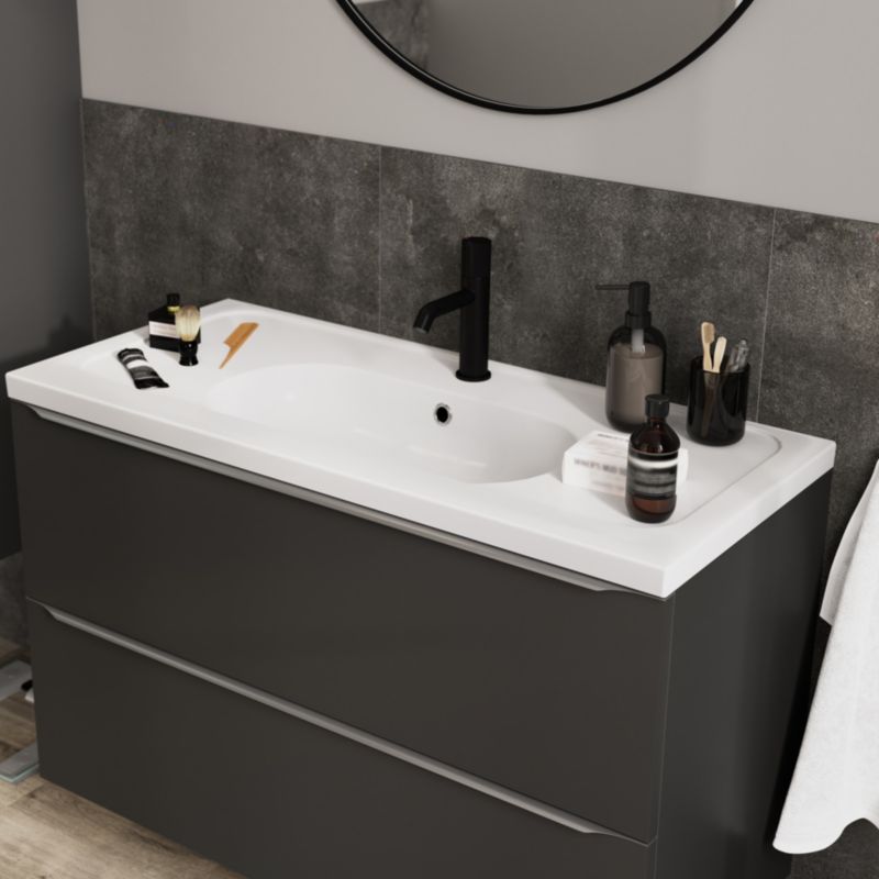GoodHome Levanna 100 cm keramisk møbelvask i hvid