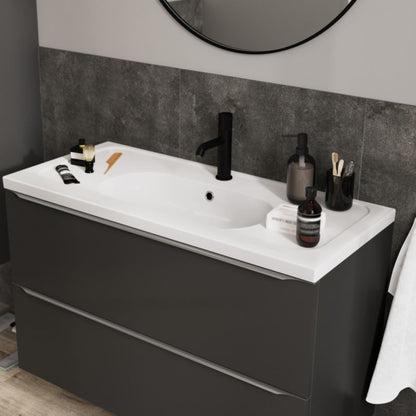 GoodHome Levanna 100 cm keramisk møbelvask i hvid