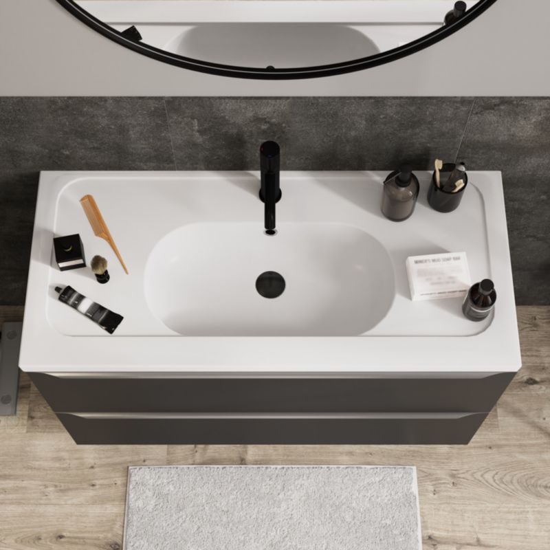 GoodHome Levanna 100 cm keramisk møbelvask i hvid