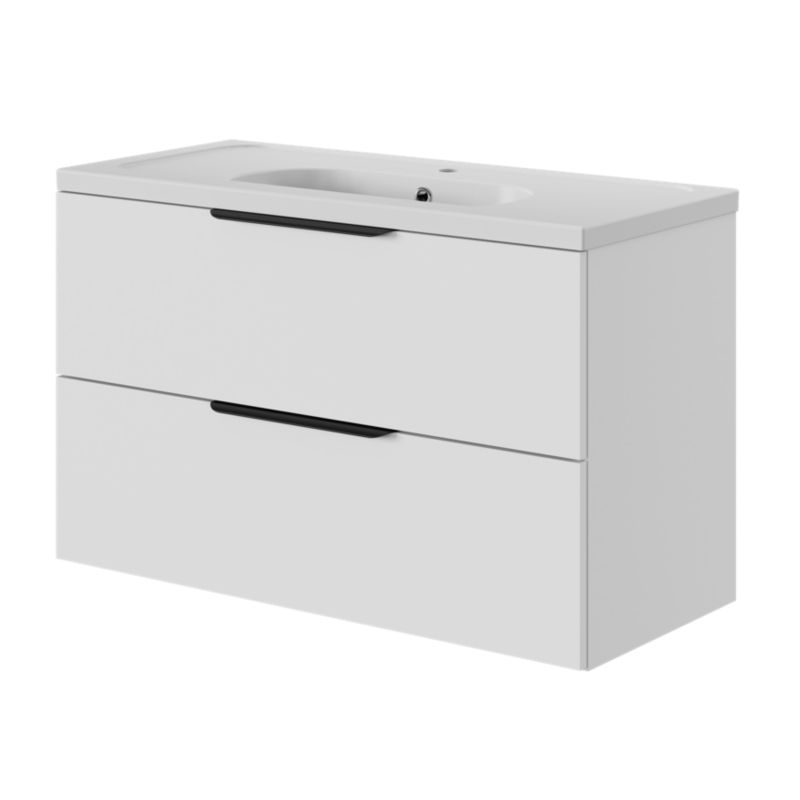 Keramisk Møbelhåndvask 100 cm Hvid Blank