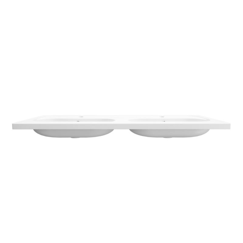 Keramisk Møbelvask 120 cm Hvid 2-Kammer