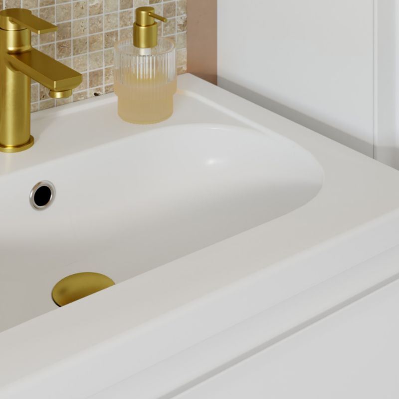 Keramisk Møbelvask 120 cm Hvid 2-Kammer