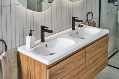 Keramisk Møbelvask 120 cm Hvid 2-Kammer