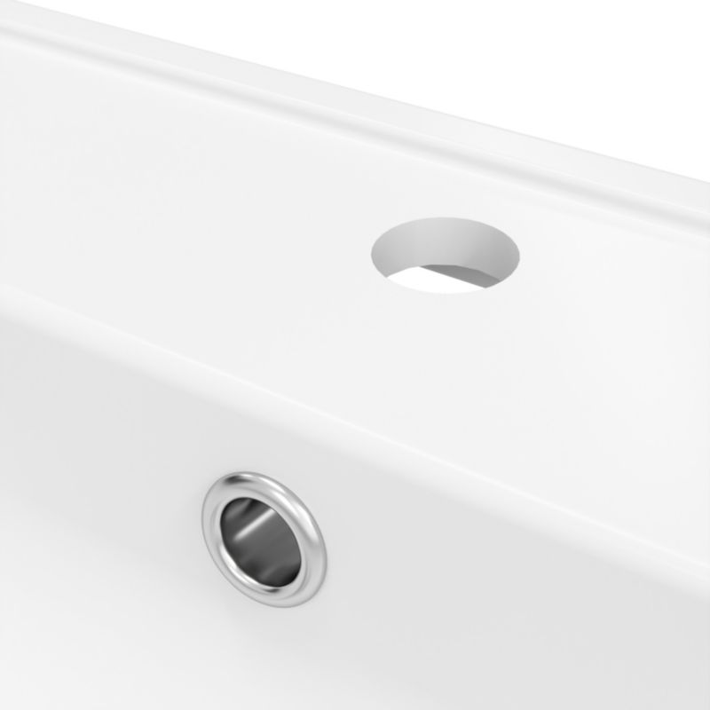 Keramisk Møbelvask 120 cm Hvid 2-Kammer