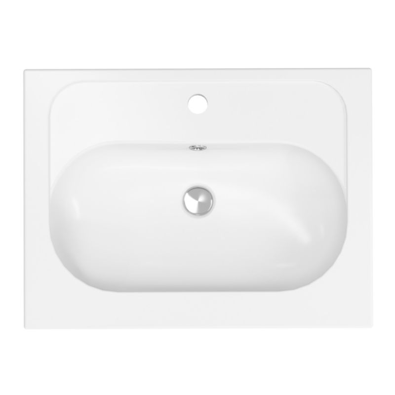Keramisk Møbelhåndvask 60 cm Hvid Blank