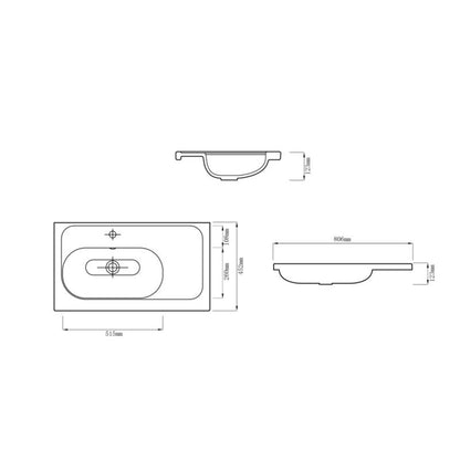 GoodHome Levanna keramisk møbelvask 80 cm hvid