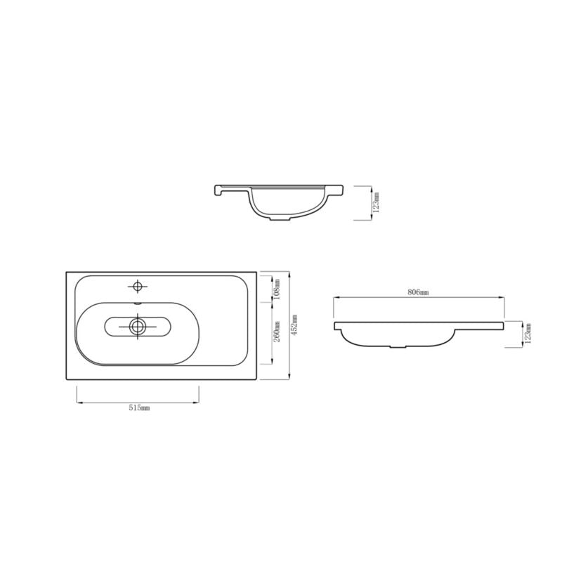 GoodHome Levanna keramisk møbelvask 80 cm hvid