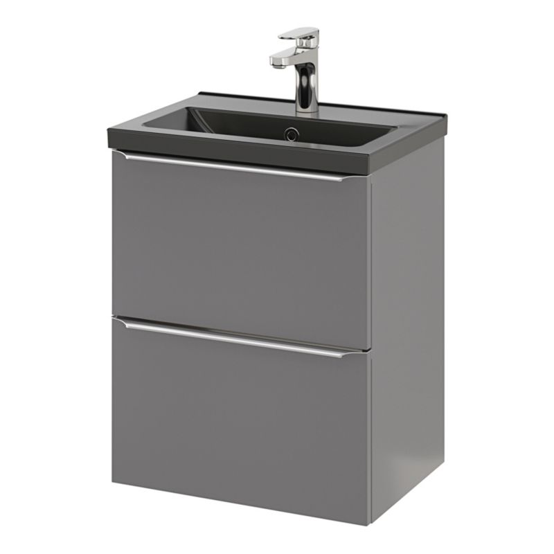 GoodHome Nira slim keramisk møbelvask 12,4 x 36,3 x 50,4 cm sort