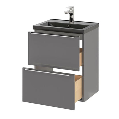 GoodHome Nira slim keramisk møbelvask 12,4 x 36,3 x 50,4 cm sort
