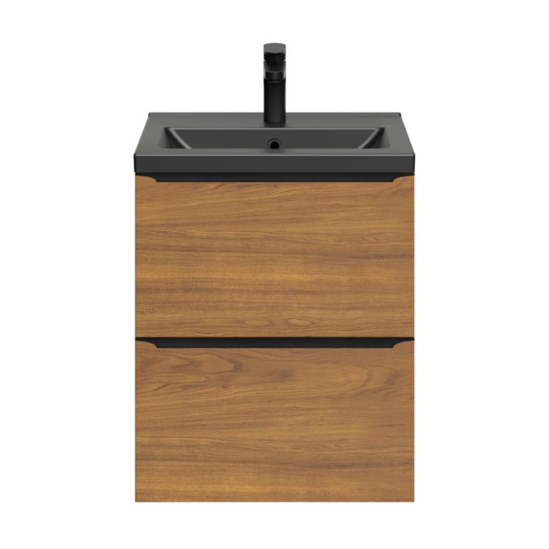 GoodHome Nira slim keramisk møbelvask 12,4 x 36,3 x 50,4 cm sort