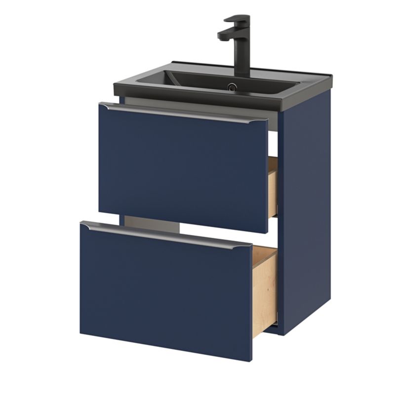 GoodHome Nira slim keramisk møbelvask 12,4 x 36,3 x 50,4 cm sort