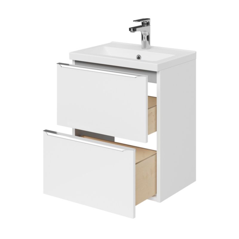 GoodHome Nira slim keramisk møbelvask 12,4 x 36,3 x 50,4 cm