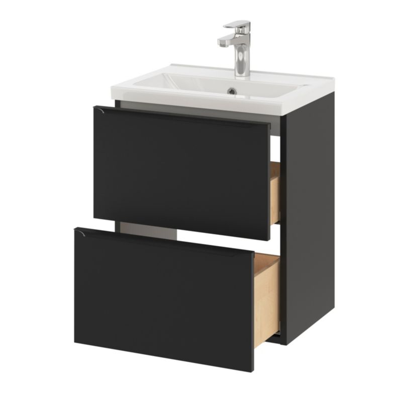 GoodHome Nira slim keramisk møbelvask 12,4 x 36,3 x 50,4 cm