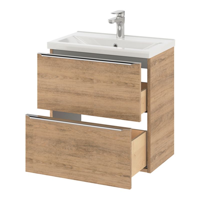 GoodHome Nira slim keramisk møbelvask 12,4 x 36,3 x 60,4 cm