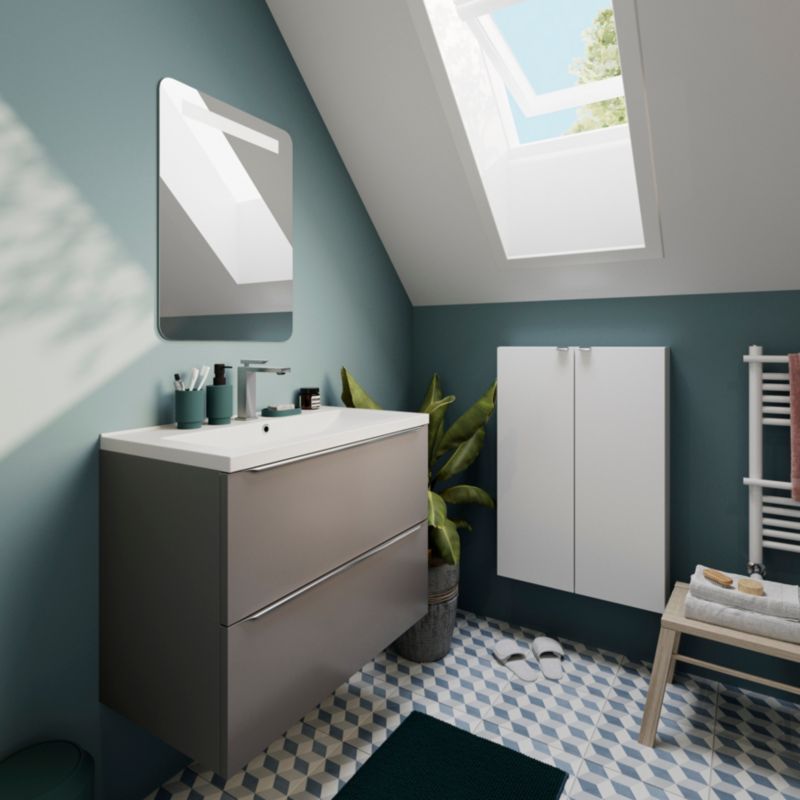 GoodHome Nira slim keramisk møbelvask 12,4 x 36,3 x 60,4 cm